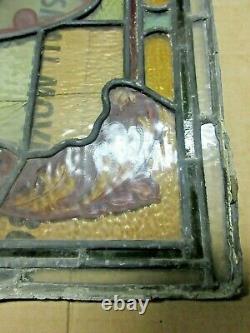 Antique Decorative Stained Glass Panel Shield A