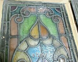 Antique Decorative Stained Glass Panels Four