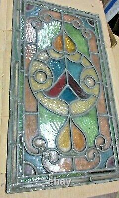 Antique Decorative Stained Glass Panels Four