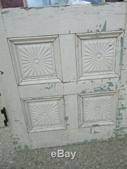 Antique Door Queen Anne Stained Glass Window Carved Panels 32x82