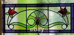 Antique English Stained Glass Window Panel