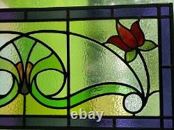 Antique English Stained Glass Window Panel