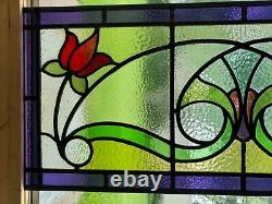 Antique English Stained Glass Window Panel