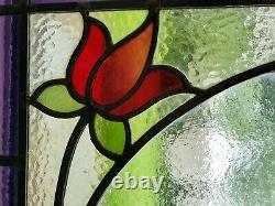 Antique English Stained Glass Window Panel