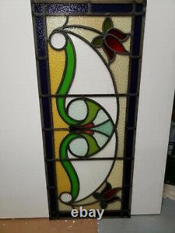 Antique English Stained Glass Window Panel