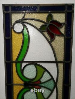 Antique English Stained Glass Window Panel