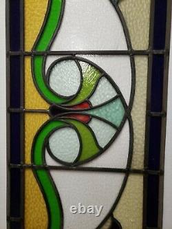 Antique English Stained Glass Window Panel