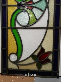 Antique English Stained Glass Window Panel
