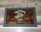 Antique FRAMED HANGING STAIN GLASS PANEL Fruit Basket 20.5L 13 5/8W USED