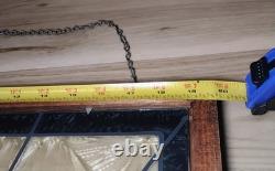 Antique Hanging Framed Art Deco Lead Stained Glass Panel 19 3/4 W 15 5/8 L