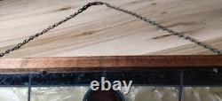 Antique Hanging Framed Art Deco Lead Stained Glass Panel 19 3/4 W 15 5/8 L