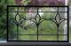 Antique Inspired Fluer de Lis Leaded Clear Stained Glass Window Panel