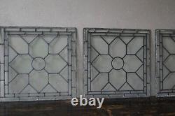 Antique Leaded Glass Windows Set of 4 Reclaimed Window Panels