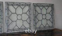 Antique Leaded Glass Windows Set of 4 Reclaimed Window Panels