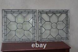 Antique Leaded Glass Windows Set of 4 Reclaimed Window Panels