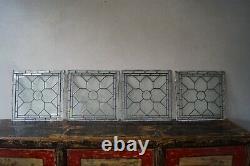 Antique Leaded Glass Windows Set of 4 Reclaimed Window Panels