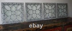 Antique Leaded Glass Windows Set of 4 Reclaimed Window Panels