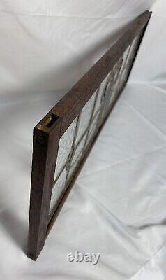 Antique Old English Leaded Stained Glass Window Transom 36.5x12.75 Textured