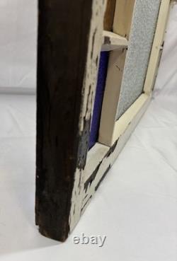 Antique Queen Anne 19th Century Textured Stained & Privacy Glass Window 34.25