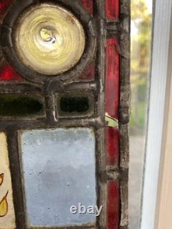 Antique Rectangular Stained Glass Panel. #7400/9