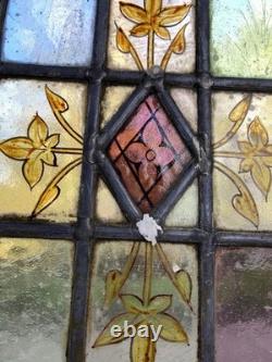 Antique Rectangular Stained Glass Panel. #7400/9