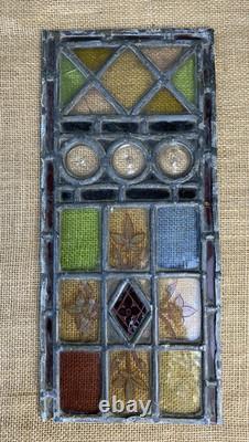 Antique Rectangular Stained Glass Panel. #7400/9