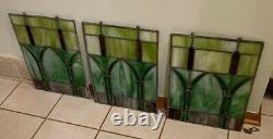 Antique STAINED GLASS Panels (3)