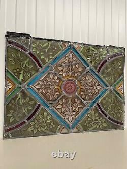 Antique Stained Glass Church window panel (2)