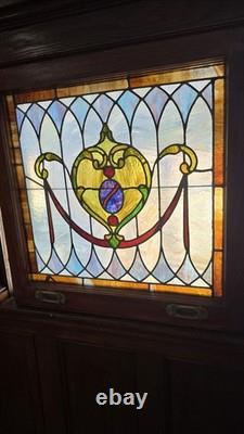 Antique Stained Glass Panel from 1800's 1 Pc