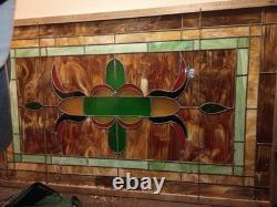 Antique Stained Glass Window Panel