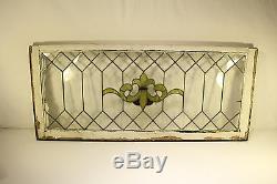 Antique Stained Glass Window Panel Beveled Leaded Old English Architectural