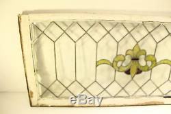 Antique Stained Glass Window Panel Beveled Leaded Old English Architectural