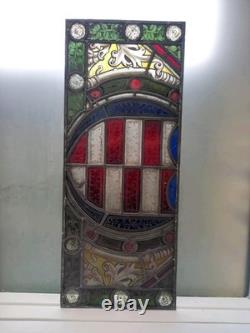 Antique Stained Glass Window Panel. Early Victorian. Beautifully Painted