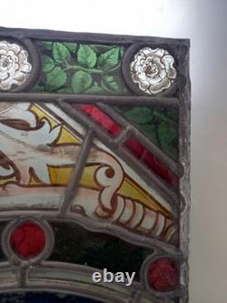 Antique Stained Glass Window Panel. Early Victorian. Beautifully Painted