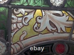 Antique Stained Glass Window Panel. Early Victorian. Beautifully Painted