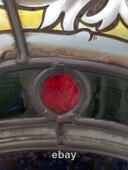Antique Stained Glass Window Panel. Early Victorian. Beautifully Painted
