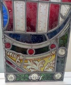 Antique Stained Glass Window Panel. Early Victorian. Beautifully Painted