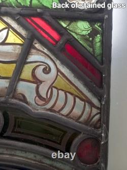 Antique Stained Glass Window Panel. Early Victorian. Beautifully Painted