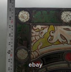 Antique Stained Glass Window Panel. Early Victorian. Beautifully Painted