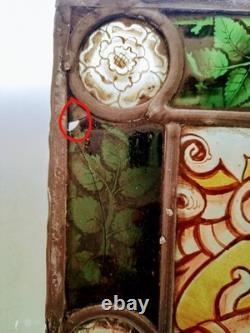 Antique Stained Glass Window Panel. Early Victorian. Beautifully Painted