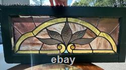 Antique Stained Glass Window Panel Pair (transom windows)