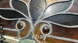 Antique Stained Glass Window Panel Pair (transom windows)
