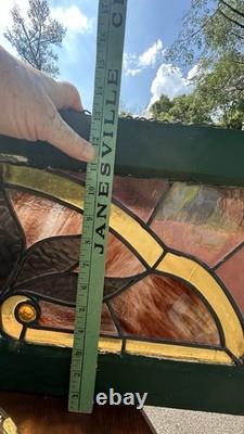 Antique Stained Glass Window Panel Pair (transom windows)