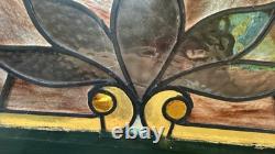 Antique Stained Glass Window Panel Pair (transom windows)