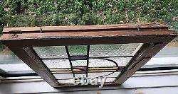 Antique Stained Glass Window Panel Vintage Wood Nouveau Art Deco 22 X 17 1/2