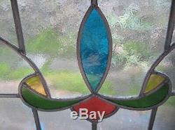 Antique Stained Glass Window Panels Leaded Matching Pair! Architectural Salvage