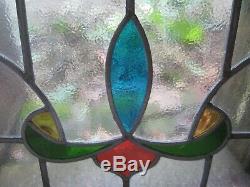 Antique Stained Glass Window Panels Leaded Matching Pair! Architectural Salvage