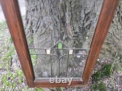 Antique Stained Leaded Glass Window / Door Panel 48 X 18
