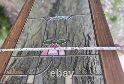 Antique Stained Leaded Glass Window / Door Panel 48 X 18