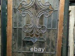 Antique Stained glass panel/transom Colored & colorless 22-3/8x68x1
